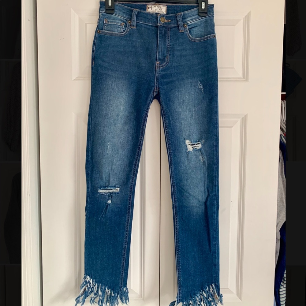 FP Great Heights Frayed Skinny Jeans